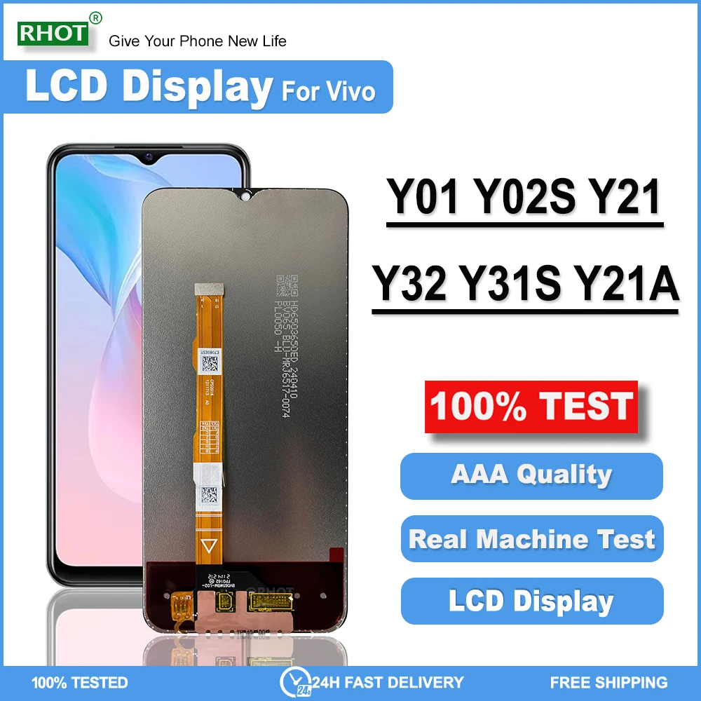 6 51 &quotSuper AMOLED для Vivo Y01 Y02S Y21 ЖК-дисплей с цифровым преобразователем сенсорного