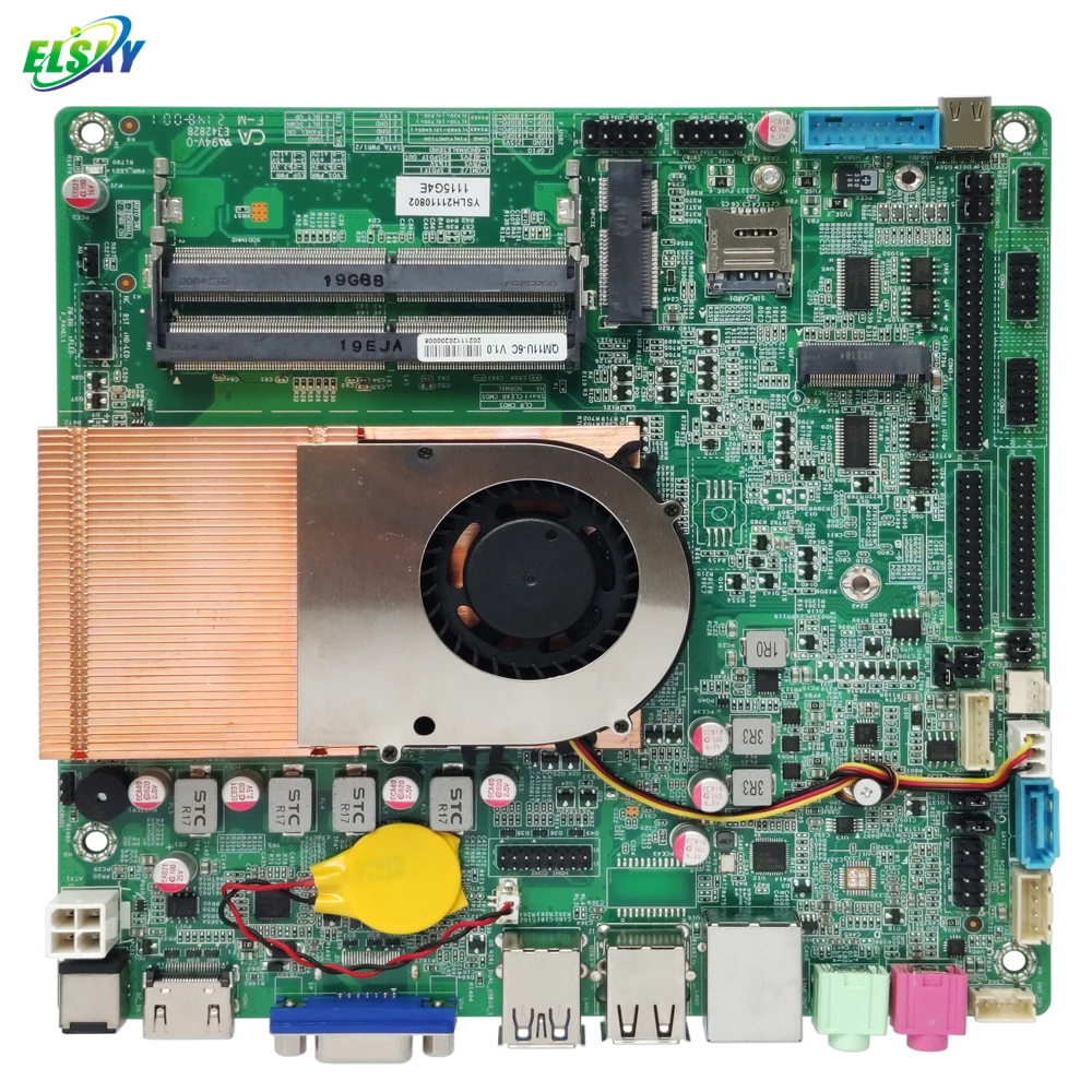 Фото Новая материнская плата ELSKY QM11U 11-го поколения с процессором Tiger Lake I3-1115G4E, X86, Linux, встраиваемая, тонкая, Mini-ITX №2