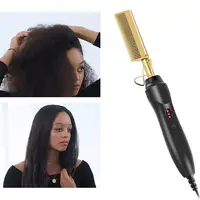 2 in 1 Hot Comb Wet Dry Hair Straightening Comb Flat Irons Brush Heating Comb Hair Straight Styler Hair Curler for Hair Beard