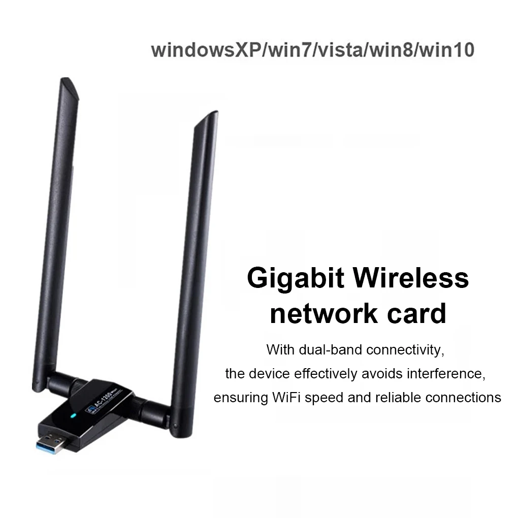 

Universal Laptop USB 3.0 WiFi Receiver Transmitter Portable Office Wireless Adapter 867Mbps Network Card Desktop PC