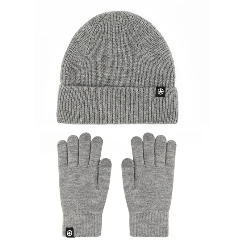 

Шапка шарф и перчатки Комплект модная зимняя теплая мягкая вязаная шапка с помпоном Повседневный однотонный кашемировый шарф унисекс уличные костюмы