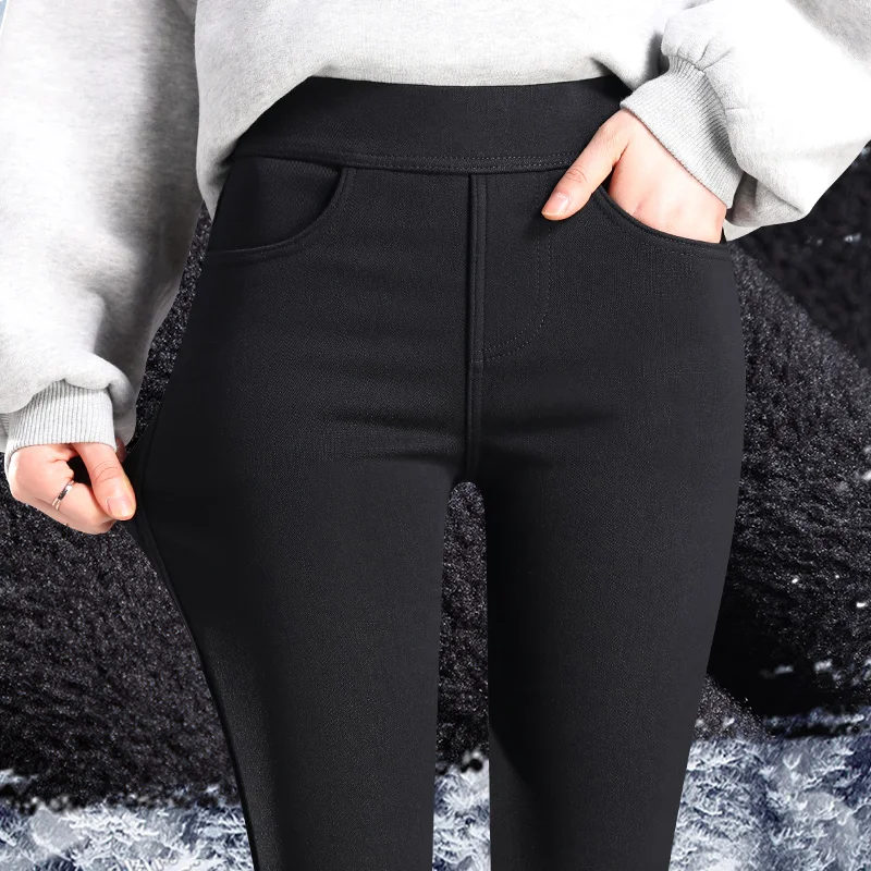 Leggings for Women Winter Wear New High Waist Tight Black with Extra Lining Pencil Tappered Autumn and Winter Fleece Padded