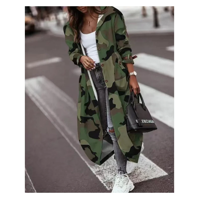 Autumn And Winter 2022 New Trench Coat Fashion Personality Casual Lapel Medium Length Trench Coat Women