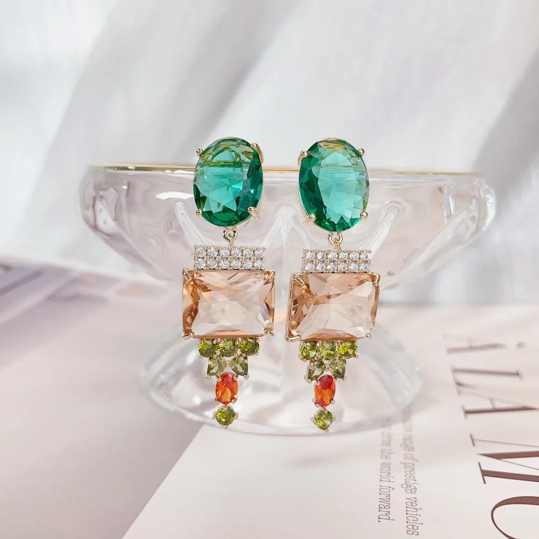 

Серьги-подвески женские из серебра 925 пробы с блестящим кубическим цирконием