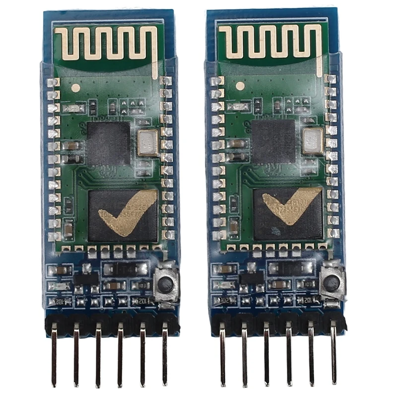

Top 2Pcs HC-05 6 Pin RF Wireless Bluetooth Transceiver Slave Module RS232 / TTL To UART Converter And Adapter For Arduino