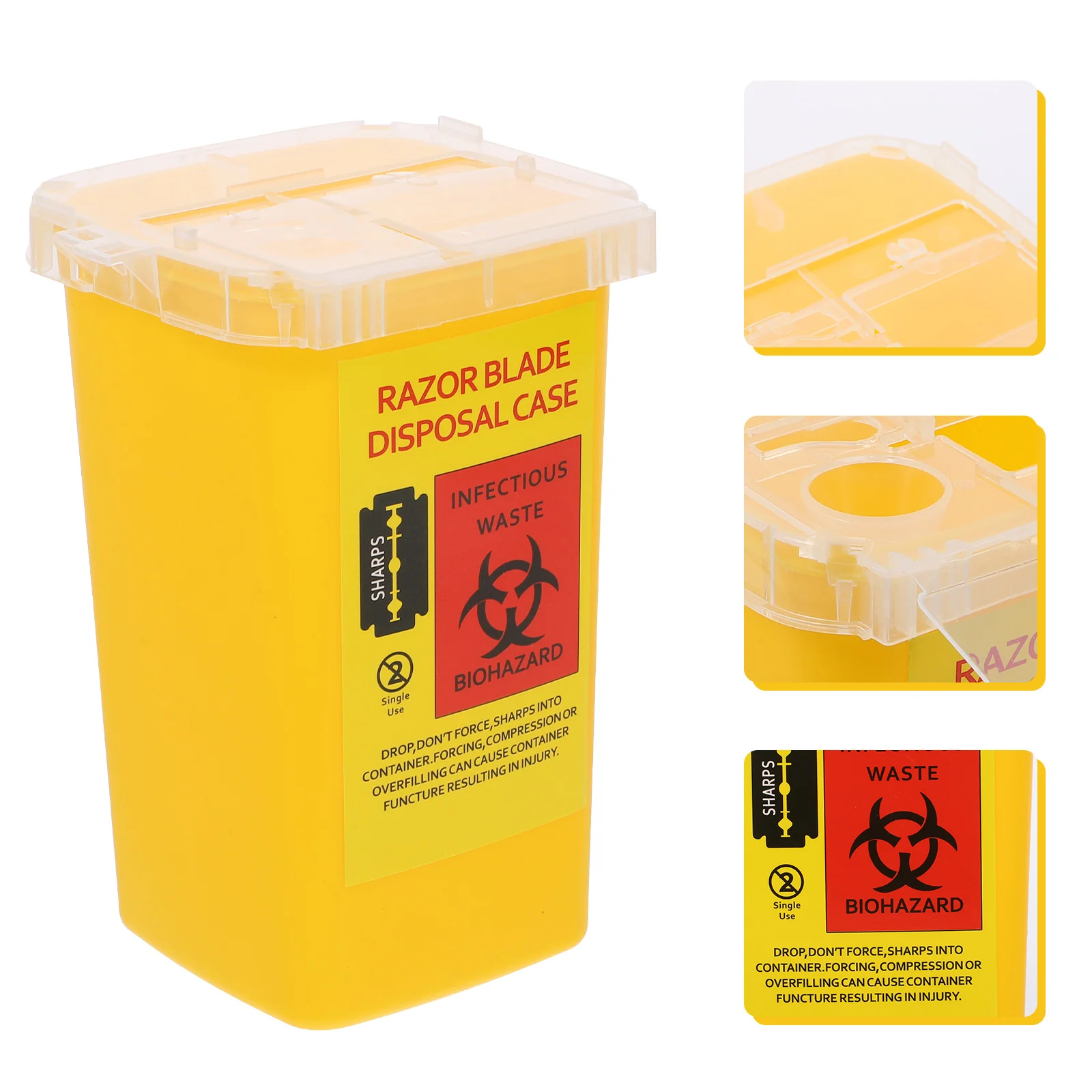 

Disposal Container Sharpscasebox Waste Bank Needle Dispenser Disposable Storage Barber Safety Syringe Trash Small Bin Recycling