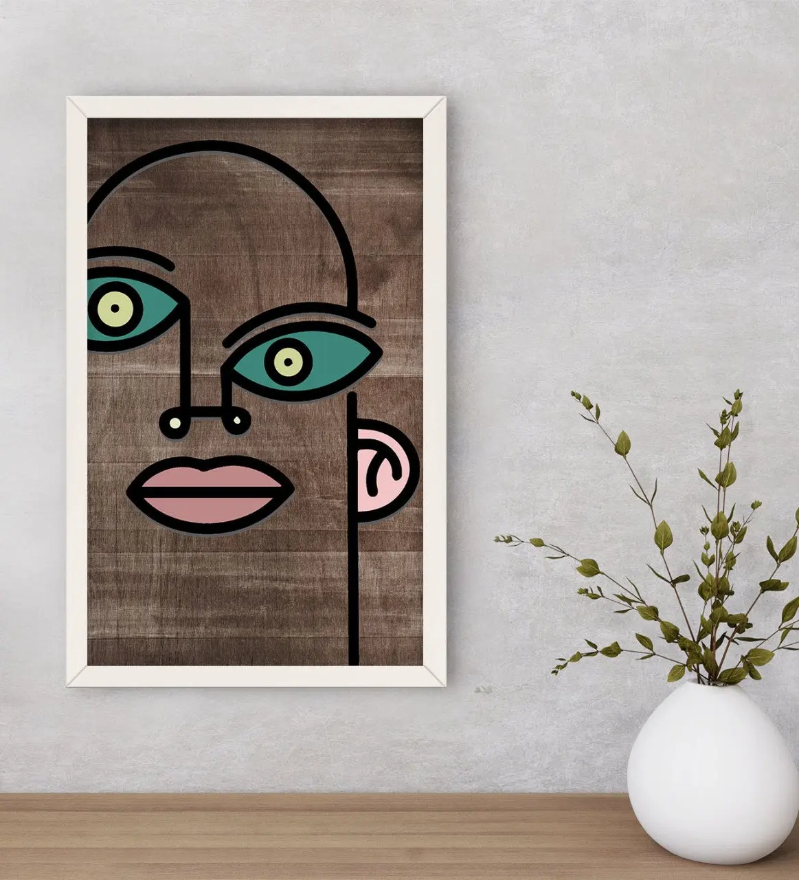 

BK дома Picasso Стиль декоративные деревянные белый защелка Tablo-1