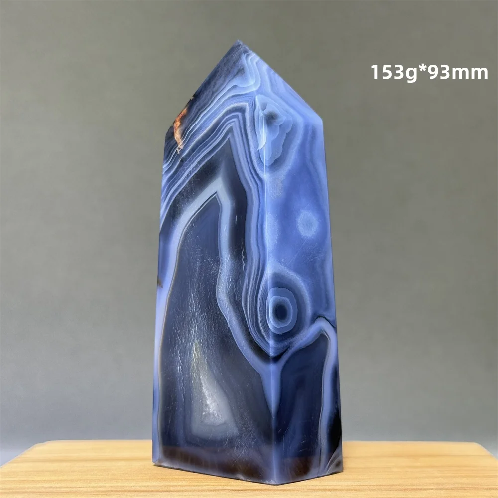 Черный агат в полоску хрустальная башня натуральный драгоценный камень аура