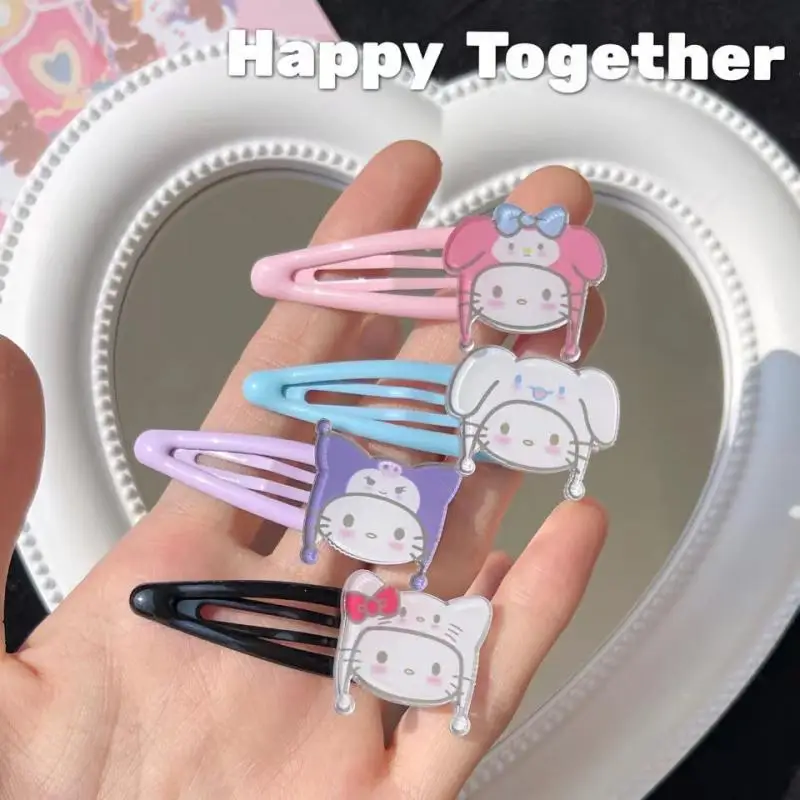 

Новинка 2022 Kawaii Sanrioed Kuromi Hello Kitty My Melody Cinnamoroll аниме Мультяшные милые челки головной убор Игрушки для девочек