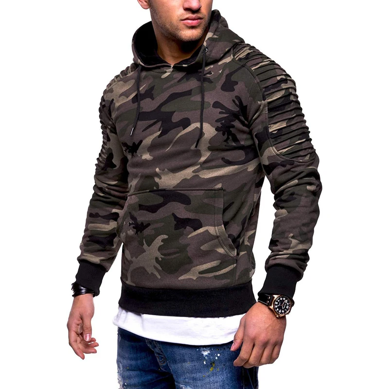 

Hoodies Mens Casual Slim Camouflage Windbreaker Sweatshirt Hooded Mens Streetwear Hip Hop Hoodies Sportswear Tracksuits