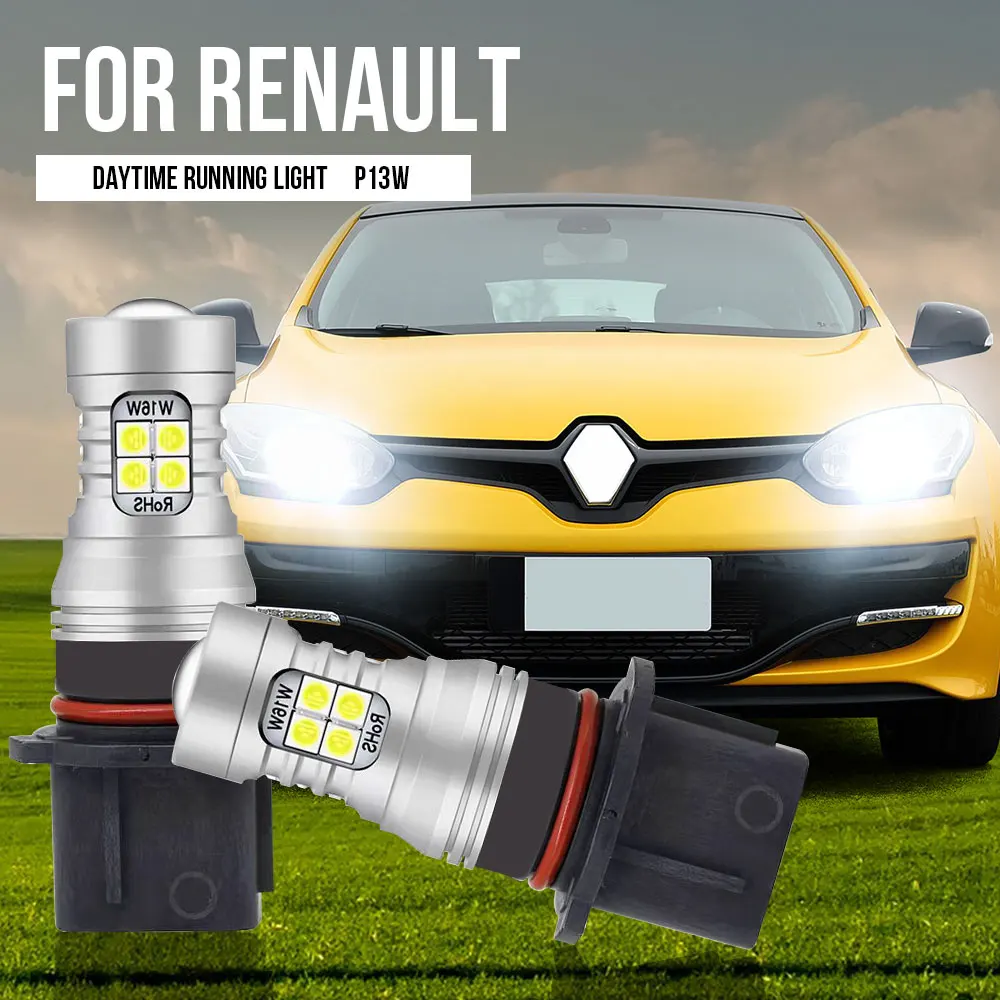 

2pcs P13W LED Daytime Running Light DRL Bulb Lamp Canbus Error Free For Renault Megane 3 2014-2015 CC 2014 2015 2016 2017