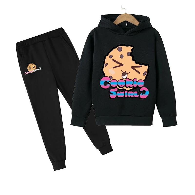 

Kids Clothes COOKIE SWIRL C Boys Casual Hoodie Suit 2pcs Baby Girls Sport Sweatshirt Pants Set Children Warm Clothing
