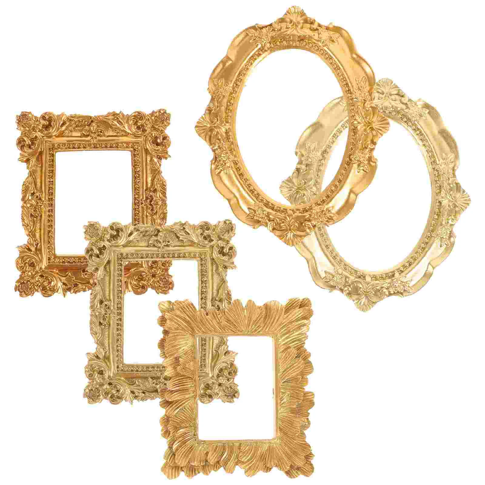 

5 Pcs Photography Props Frame Jewelry Frames Display DIY Ornaments Mini Picture Bulk Vintage Posing Resin Decorative