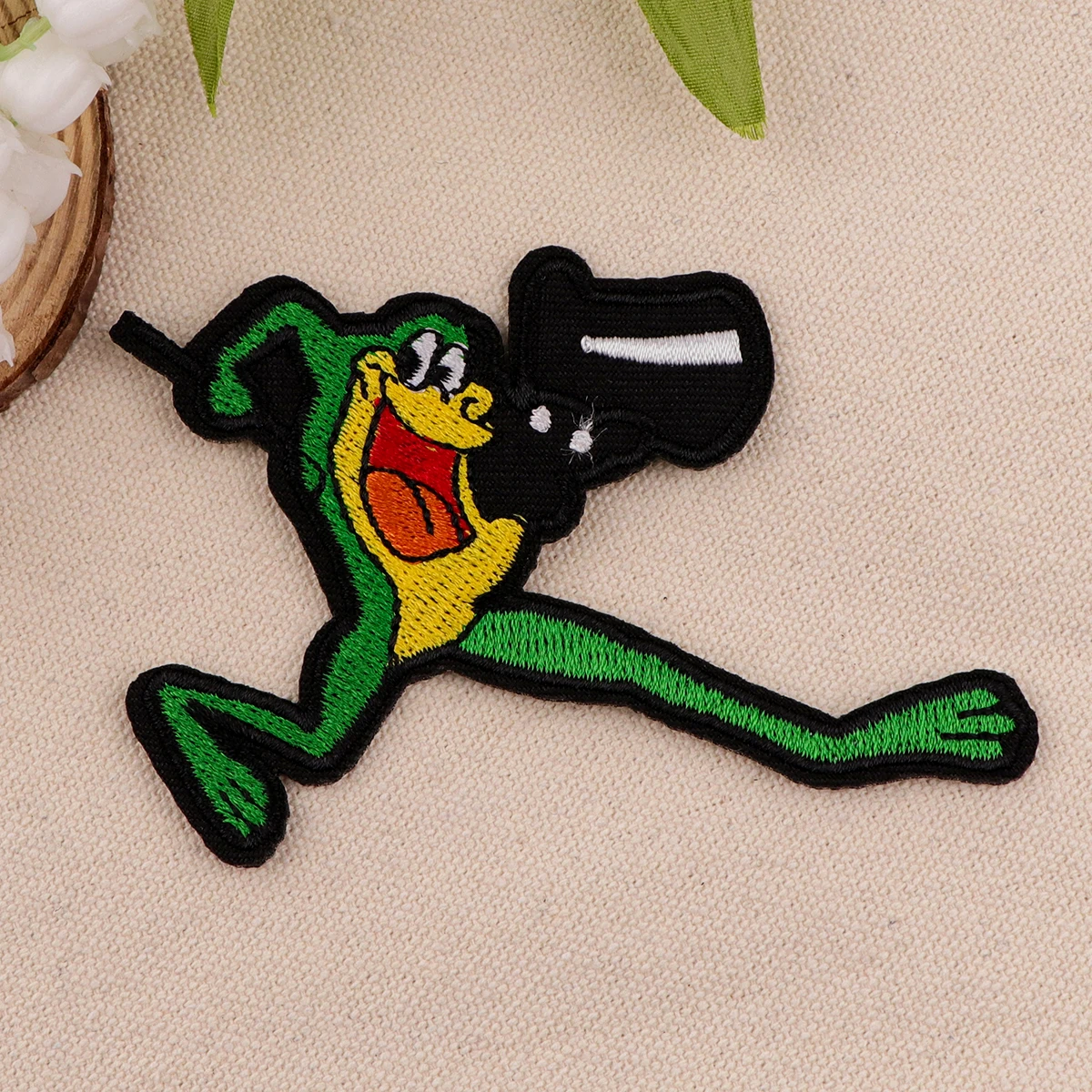 Черная кошка лягушка волнистые вышитые нашивки для одежды сделай сам железные