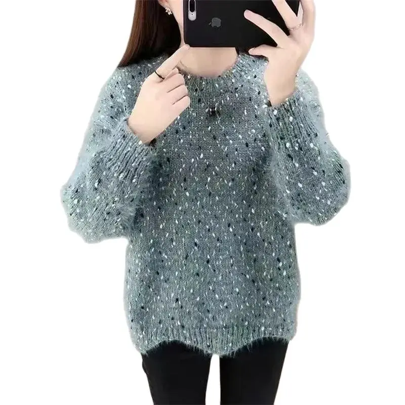 Женский бархатный свитер из норки на осень и зиму новинка 2023 Свободная