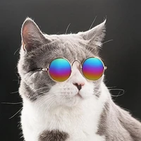 pet mini coated glasses lovely vintage round puppy sunglasses eye wear glasses fashion cat eye wear lenses gadgets cats supplies