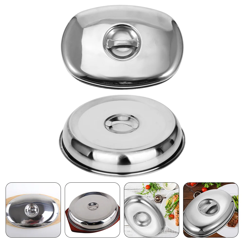 

2pcs Kitchen Heat Preservation Dish Cover Stainless Steel Food Cover