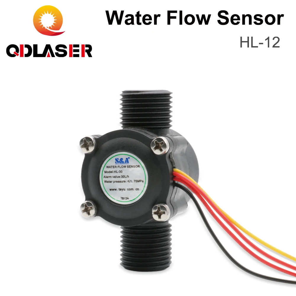 

QDLASER Water Flow Switch Sensor HL-12 for S&A Chiller for CO2 Laser Engraving Cutting Machine