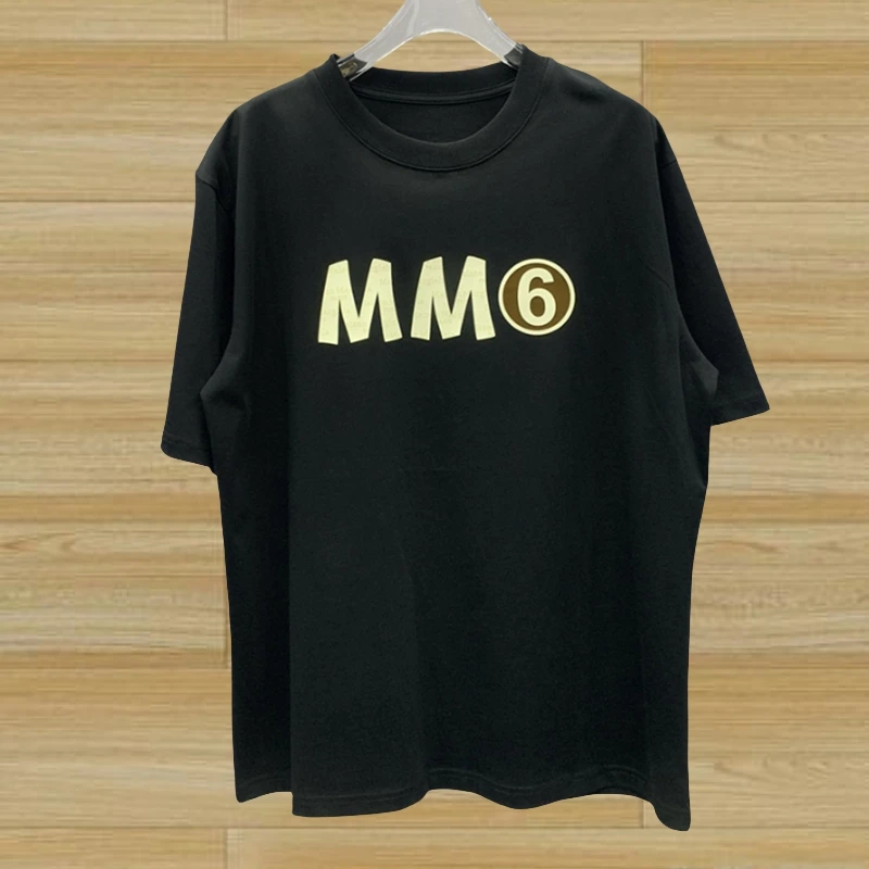 

Summer Mm6 Margiela Couple Short Sleeves T-shirts Simple Letter Fashion Contrast Color Print Casual Top Tee High Quality Cotton