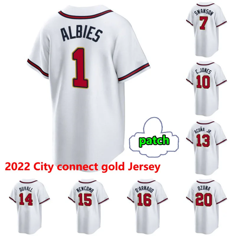 

2022 Gold Program Jersey Ozzie Albies Joc Pederson Freddie Freeman Guillermo Heredia Adam Duvall Austin Riley Abraham Almonte