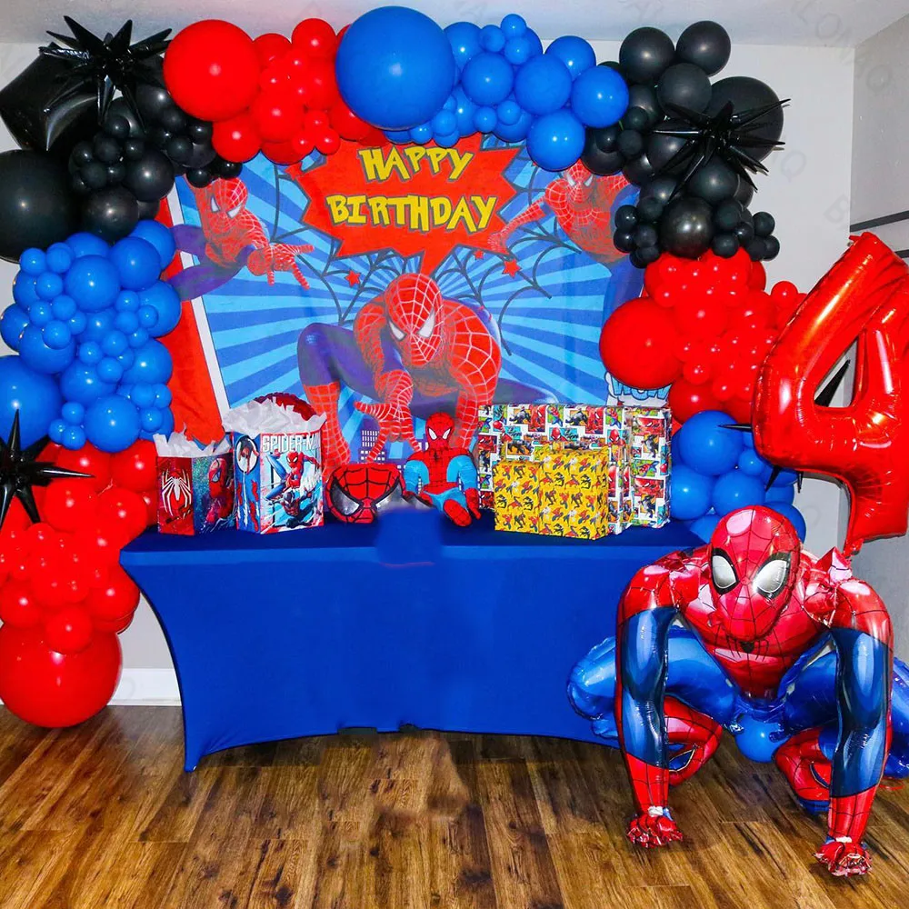 

1Set Marvel Spiderman Foil Balloons Garland Arch Kit Birthday Party Decor Ballons Number 1 2 3 4 5 6 Inflatable Globos Kids Toys
