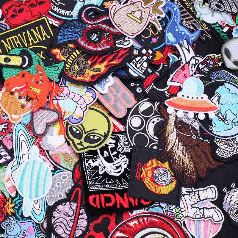 

10/20/30pcs Random Sets Fashion Embroidery Patch Clothing Thermoadhesive Patches for Clothes Sewing Badges Appliques for Kids