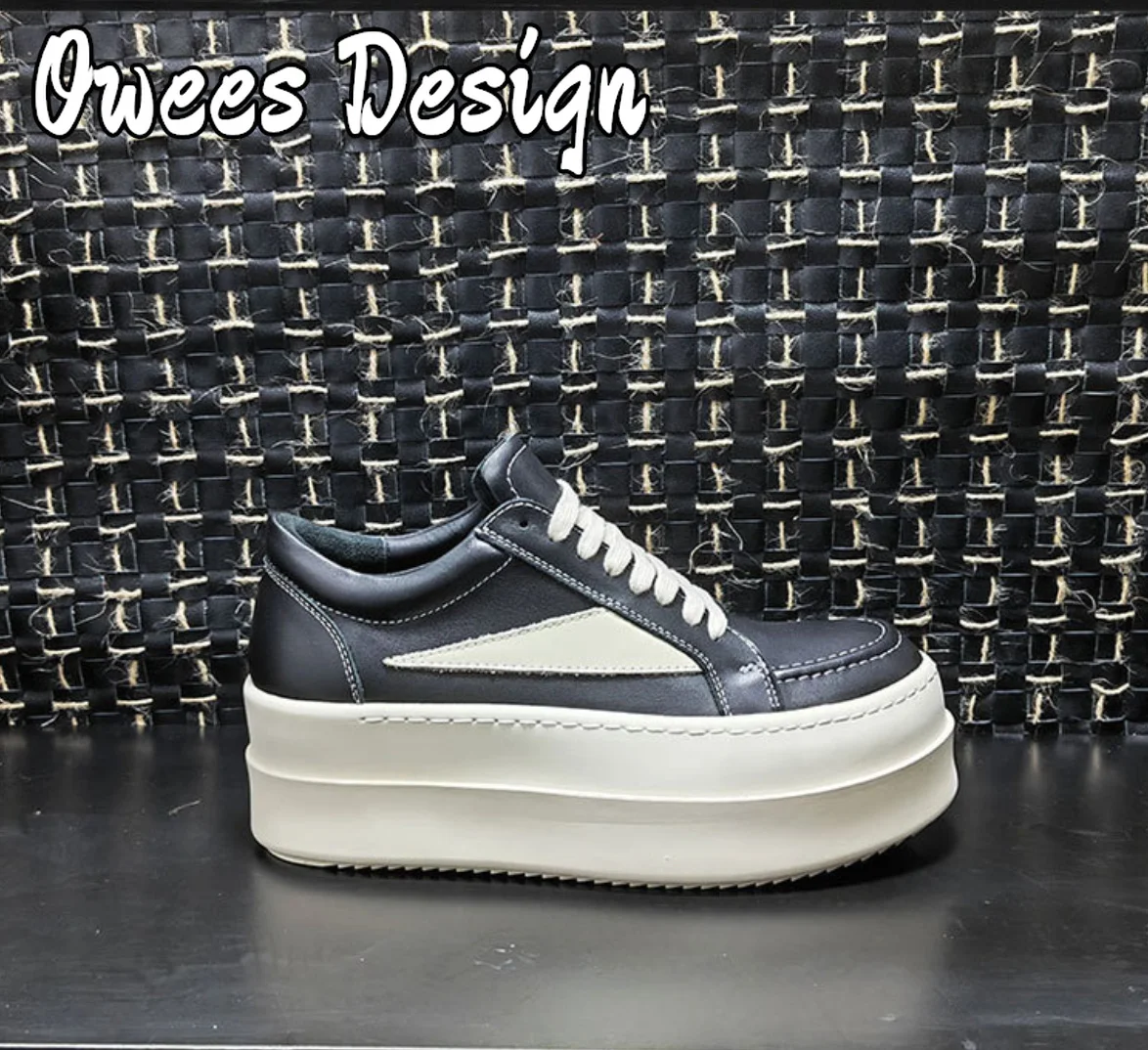 Дизайнерские мужские низкие кроссовки omenin на толстой подошве со шнуровкой из 2024