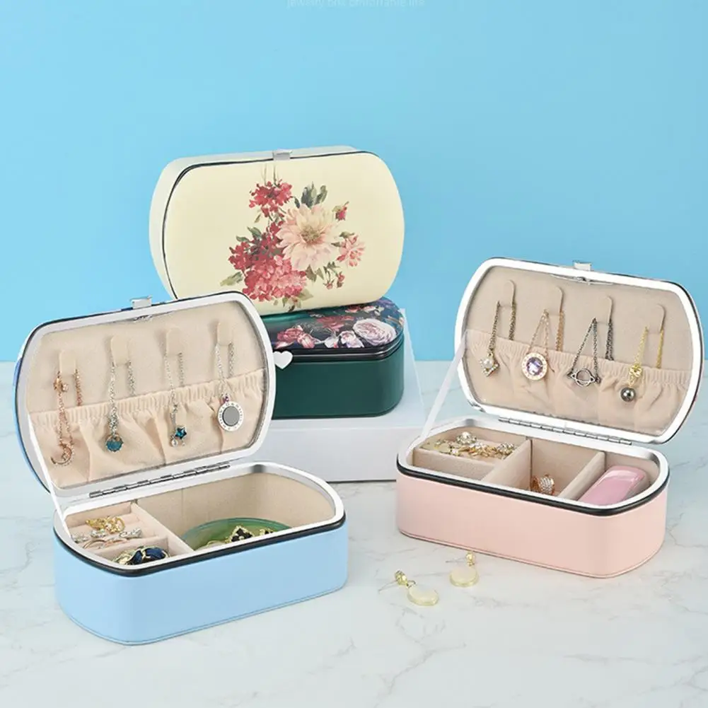 

Breathable Fashion Clear Texture Jewelry Organizer Anti-aging Earring Case Flower Pattern for Dressing Table