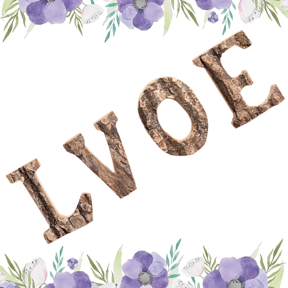 

4Pcs Retro Wooden English Letters Wall Decoration Wedding Party Christmas Ornament Photography Props DIY Hanging Decor