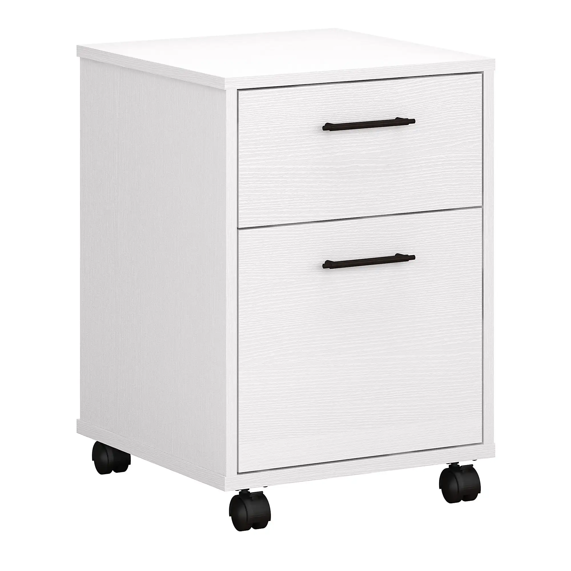 

2 Drawer Mobile File Cabinet in Pure White Oak