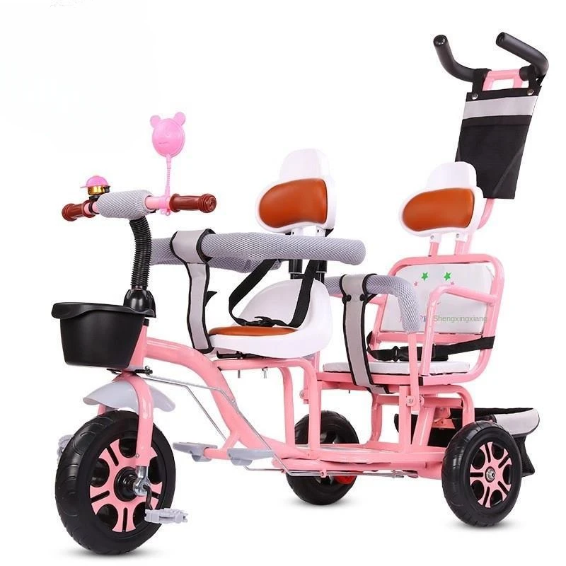 Детский трехколесный велосипед для людей с близнецами Двойные коляски детские