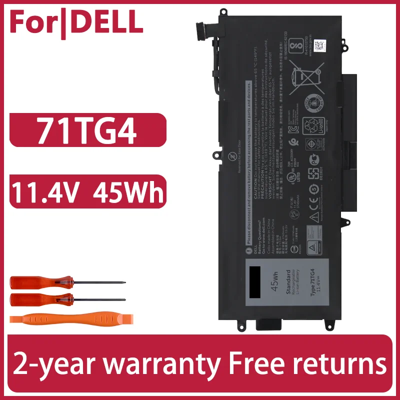 71TG4 K5XWW Аккумулятор для ноутбука Dell Latitude 13 7389 7390 2-в-1 5289 45 Втч 60