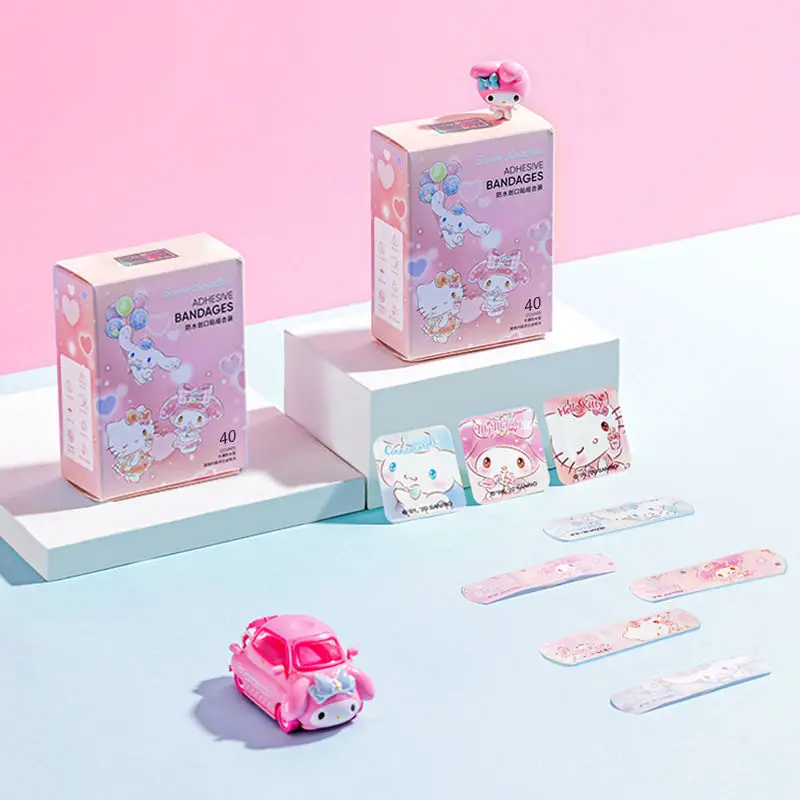 

40Pcs/box Sanrio Kawaii Band-Aid Combination Anime Melody Cinnamoroll Waterproof Household Breathable Hemostatic Bandage