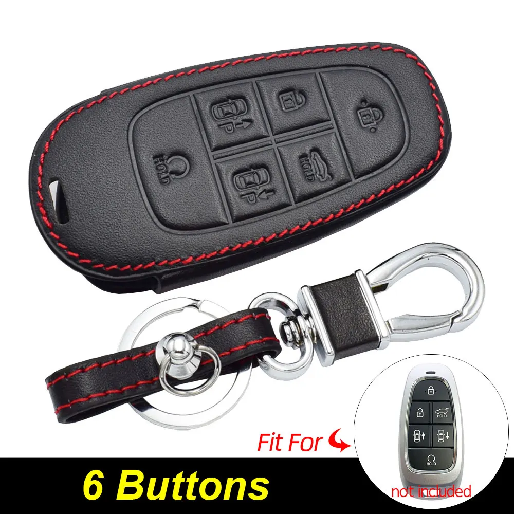 Кожаный чехол ATOBABI для автомобильного ключа, брелок для Hyundai Tucson Nexo Santa Fe Azera Sonata 2021 2022, смарт-пульт дистанционного управления, защитный чехол