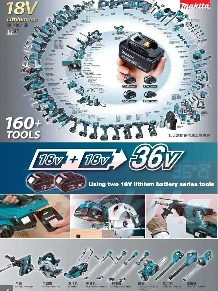 100% Makita литиевая батарея 3 Ач/6 Ач/9 Ач для 18 В BL1830B BL1850B BL1850 BL1840 BL1860 BL1815 сменная