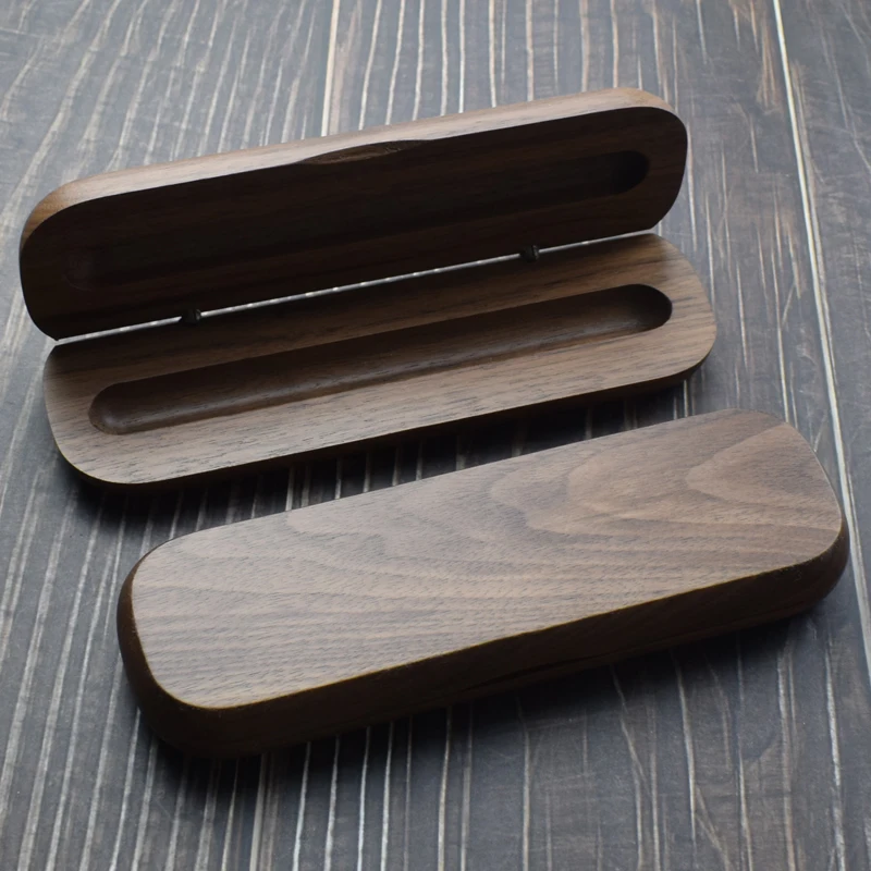 

Handmade Wooden Pencilcase For One Pen Holder From Nature Walnut Wood Stationery Ballpen Case Storage Box Office Supplies Gift