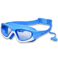 anti fog kids swimming goggles with earplugs waterproof hd eye shield goggles to swim transparent swim goggles for boys girls