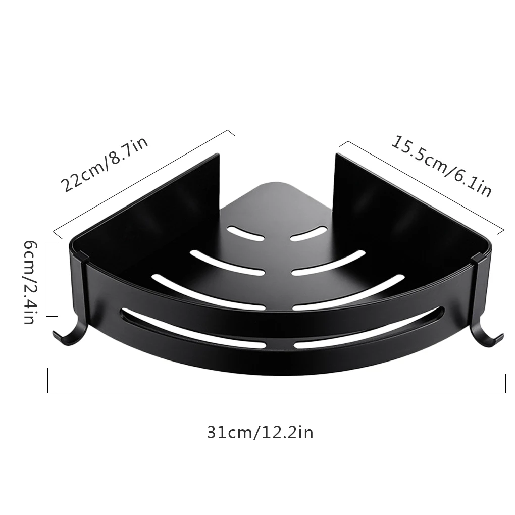 Угловая треугольная полка для ванной комнаты настенный стеллаж органайзер без