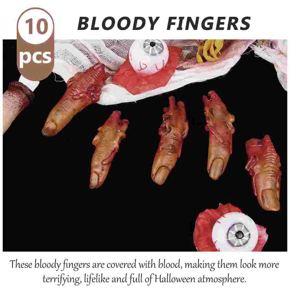 10pcs Fingers Severed Fingers Horror Dead Man Part Props Scary Toys for Party Decoration images - 6