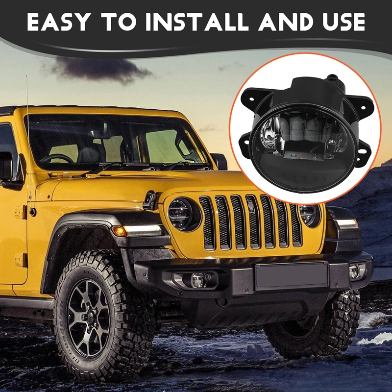 Передний бампер автомобиля противотуманные фары в сборе для Jeep Wrangler JL 2018-2024