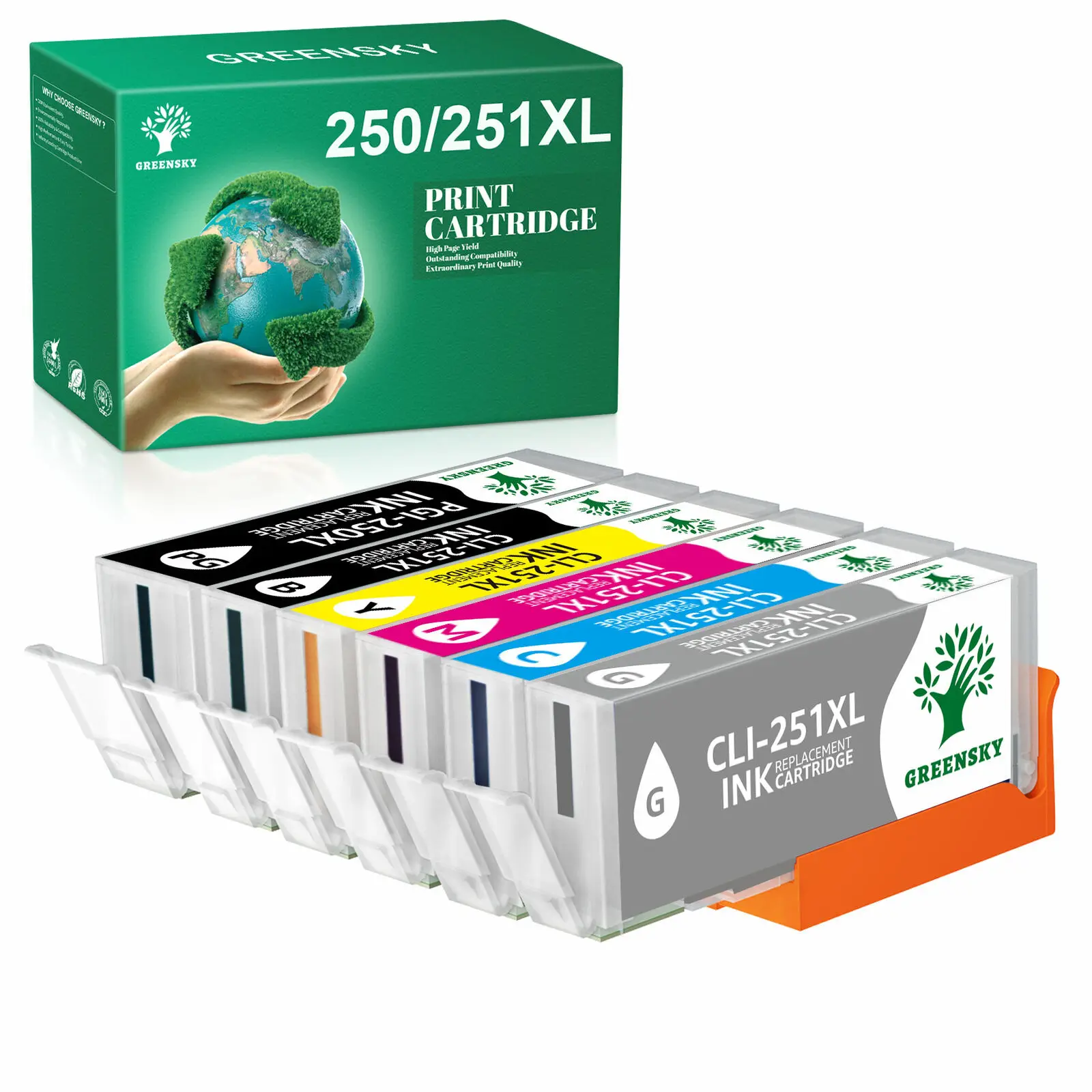 

6x New Ink Cartridge Lot For Canon 250 251 MG5420 MG5520 MG5620 MG6620 MG7120