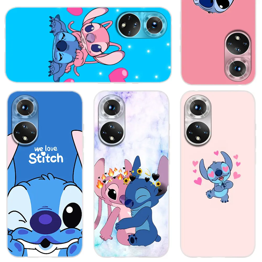 

Cute Lilo Stitch Silicone Soft Phone Case For Honor 50 30 20 10 9 9X Lite Pro Coque 10i 9a 8a 8X X8 Cover