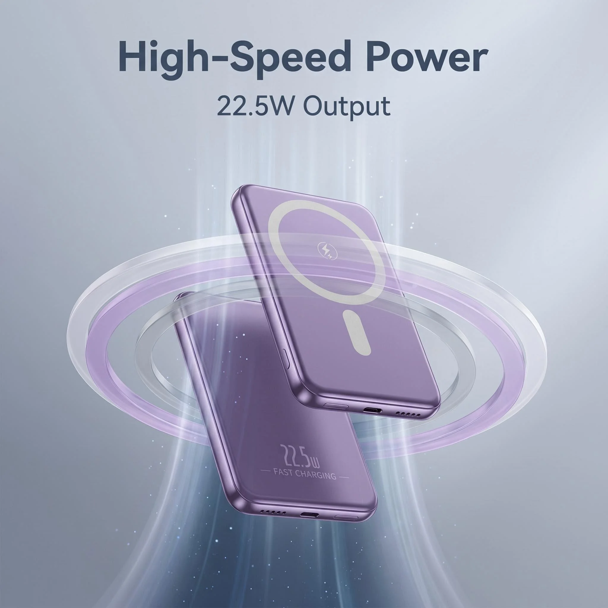 Фото Портативное беспроводное зарядное устройство MagSafe 15W с технологией True Capacity, ультратонкое, быстрое зарядное устройство для iPhone, iOS, Android (модель 2026) №3