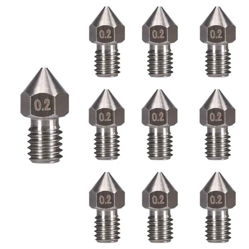 

3D Printer Extruder 1.75Mm Nozzle Print Head Brass M6 Suitable For Makerbot Anet A8 Creality Cr-10 Cr-10S 10Pcs