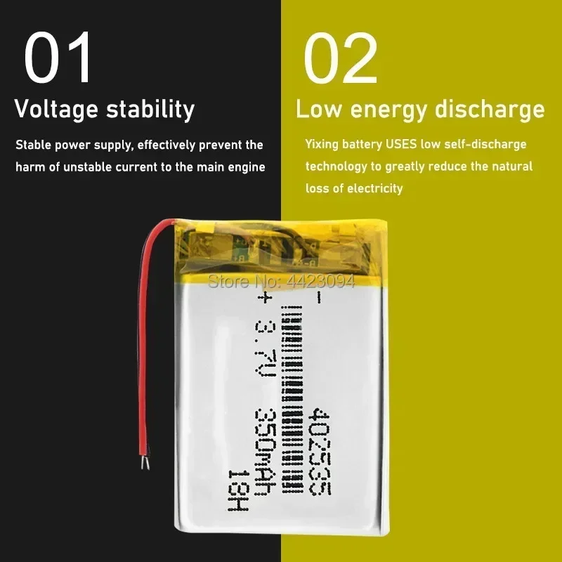 Rechargeable 3.7V 350mAh Lithium Polymer Batteries 402535 Li-Po Battery With Pcb Module 3.7 Volt 35x25x4mm Li-ion