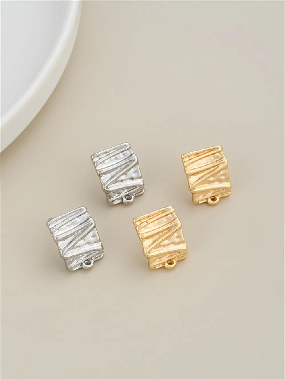 Золотые серьги-гвоздики в виде мешка 14 к серебро 925 пробы игла сделай сам материал