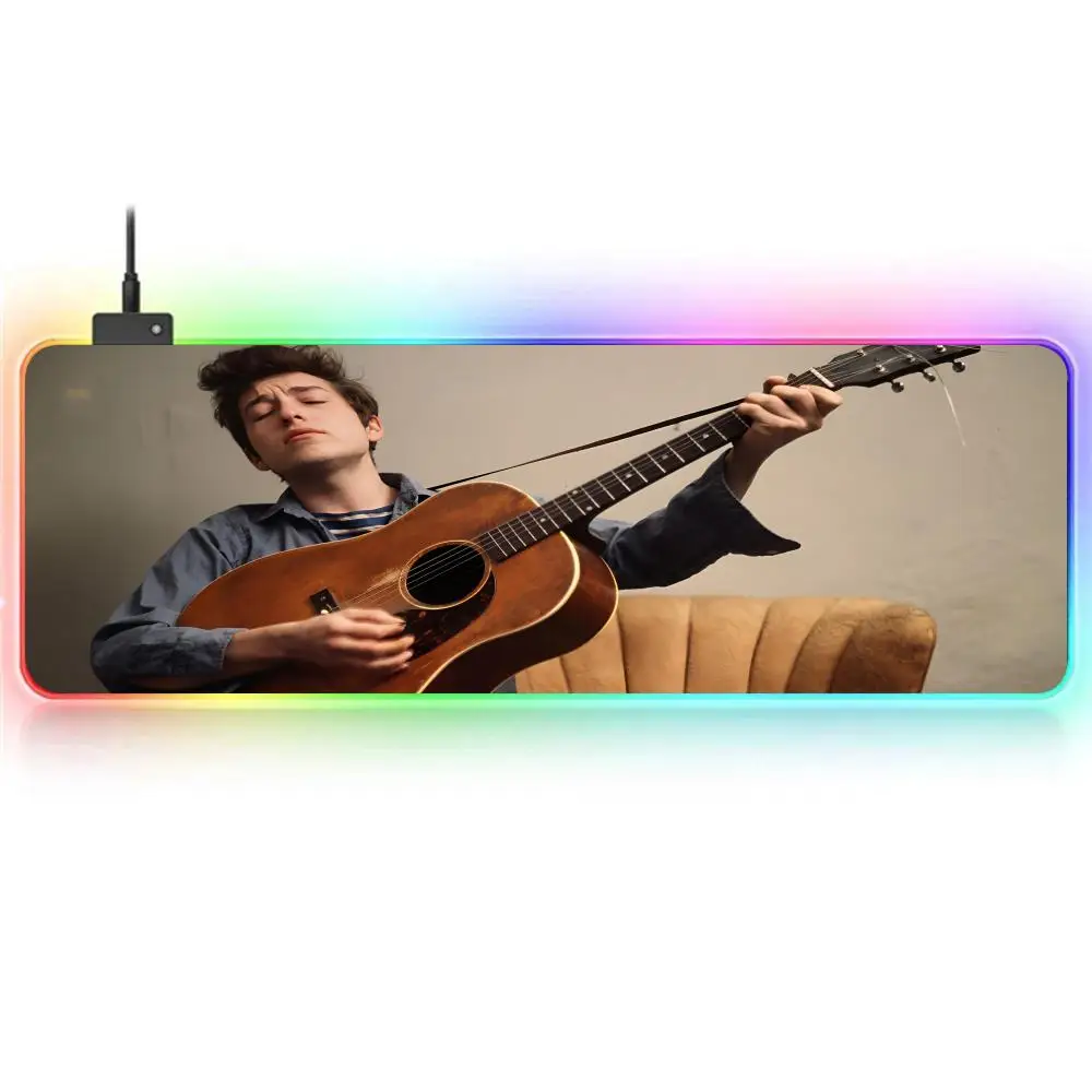Singer For Bob D-Dylan MAISTO Mouse Pad RGB Large Gaming Non-slip Rubber Base Keyboard Extra Luminous LED Mo