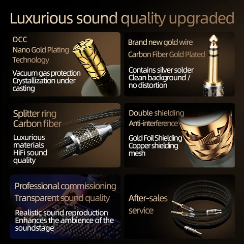 HiFi кабель от 4,4 мм до двойного разъема 6,5 мм для усилителя Hi-end OCC, позолоченный, 4,4 мм, баланс на двойной разъем TRS 6,5 мм, профессиональный аудиокабель