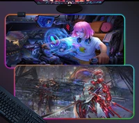 mecha girl rgb lighted mousemadmouse pad large waterproof mousepad gaming accessoroes laptop gamer keyboard desk mat ins game
