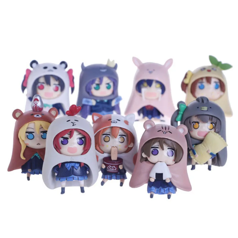

9pcs/1set Anime Himouto! Umaru-chan Figure Kawaii Doma Umaru Cute Pajamas Food Seated Model Young Children Toys PVC Gift Doll
